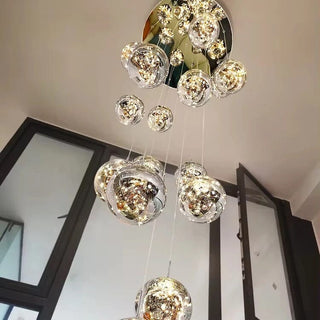Bella Glass Ball Chandelier Modern  Elegant Teardrop LED Pendant