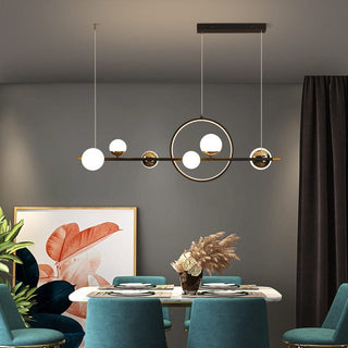 Marta Linear Chandelier Modern  Scandinavian Wooden Accent Light