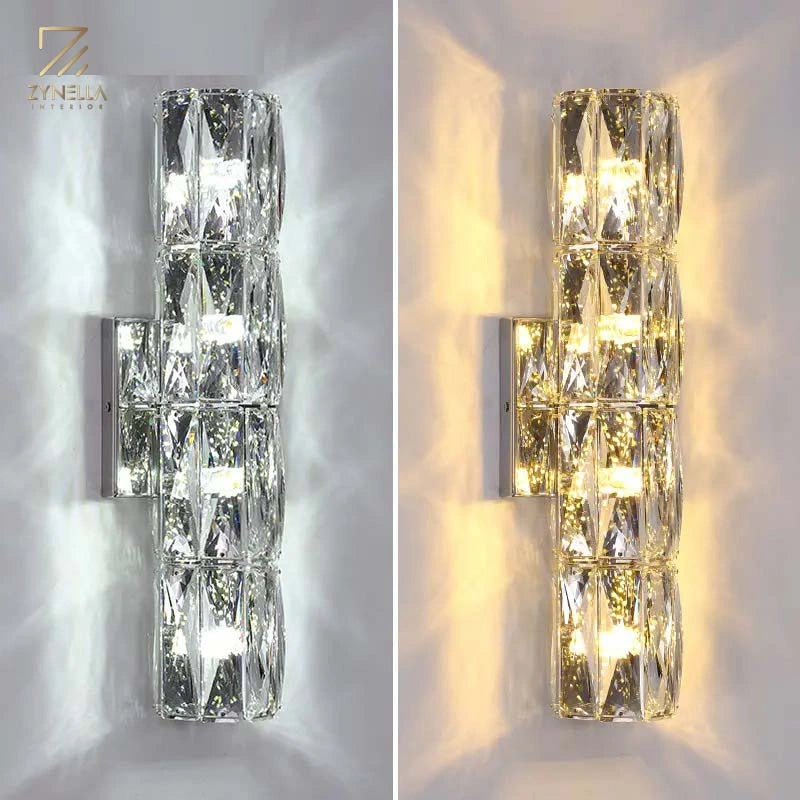 Chrome Radiance Crystal Wall Lamp