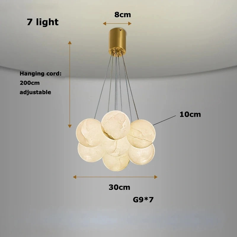 Zynella Marble Round Ball Marble Pendant Light