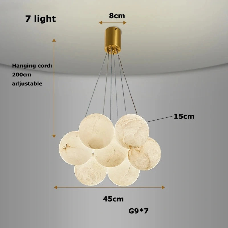 Zynella Marble Round Ball Marble Pendant Light