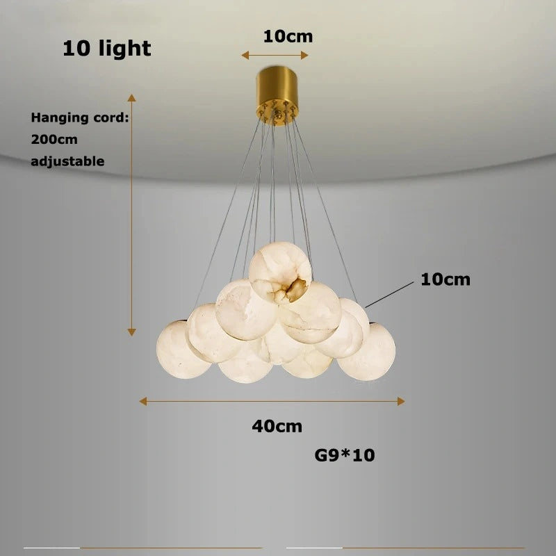 Zynella Marble Round Ball Marble Pendant Light