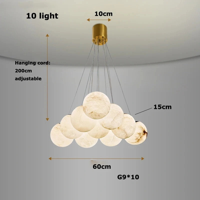 Zynella Marble Round Ball Marble Pendant Light