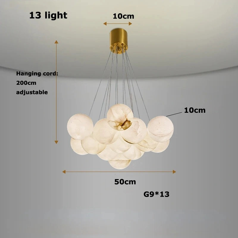 Zynella Marble Round Ball Marble Pendant Light