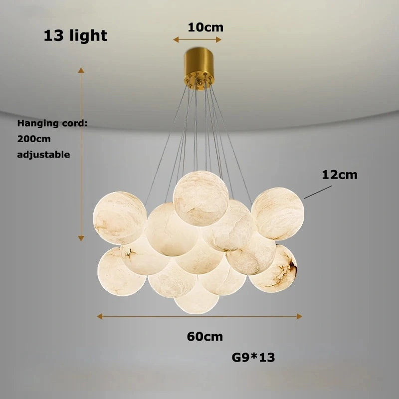 Zynella Marble Round Ball Marble Pendant Light