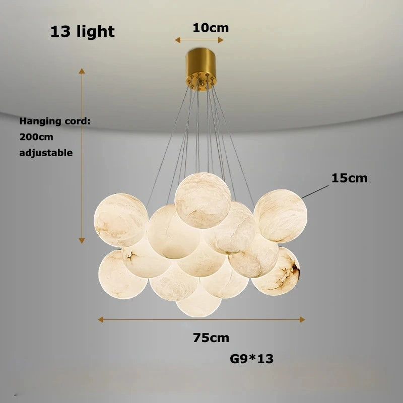 Zynella Marble Round Ball Marble Pendant Light