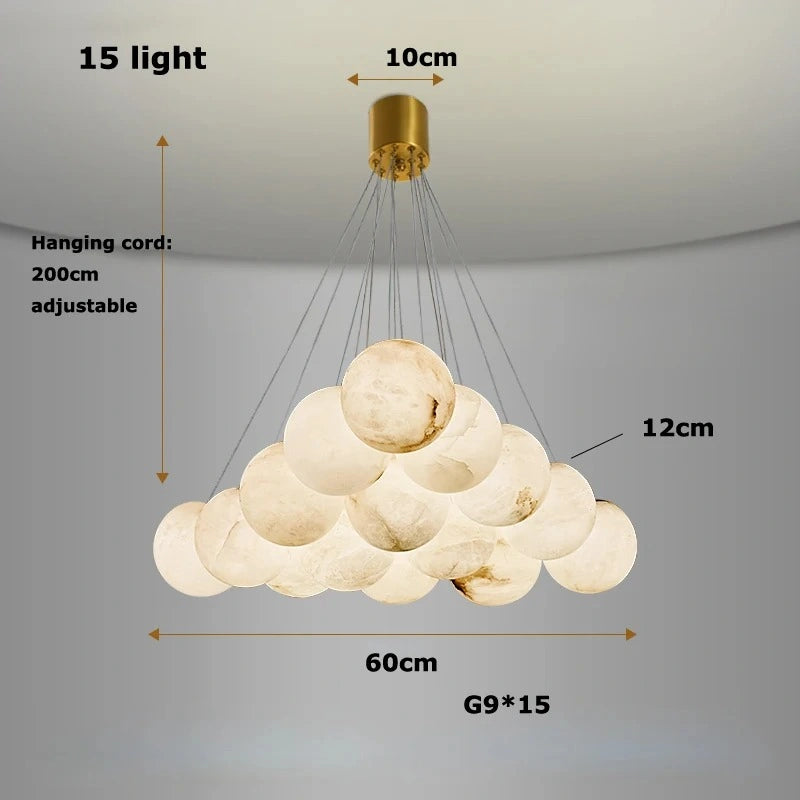 Zynella Marble Round Ball Marble Pendant Light