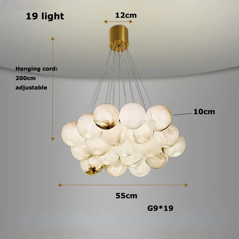 Zynella Marble Round Ball Marble Pendant Light