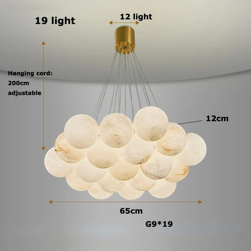 Zynella Marble Round Ball Marble Pendant Light