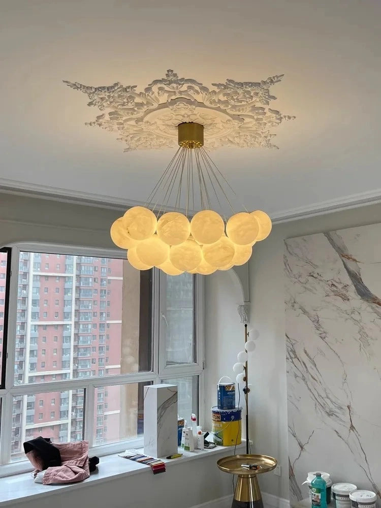 Zynella Marble Round Ball Marble Pendant Light