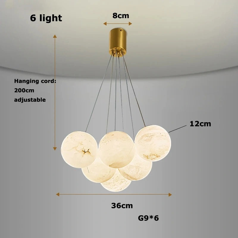Zynella Marble Round Ball Marble Pendant Light