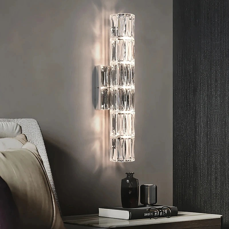 Chrome Radiance Crystal Wall Lamp