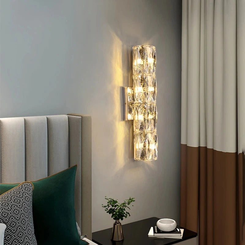 Chrome Radiance Crystal Wall Lamp