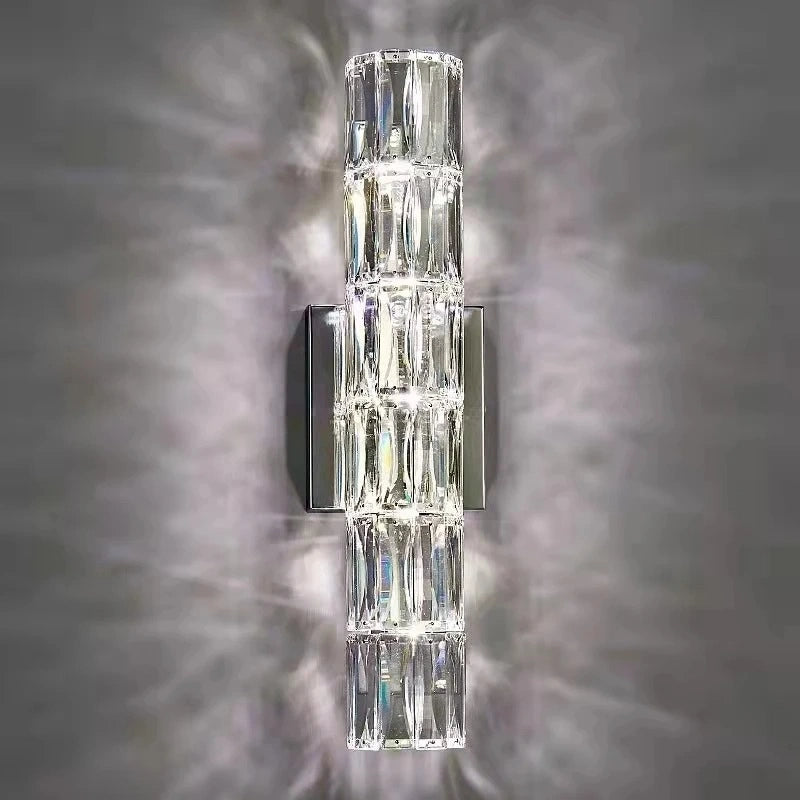 Chrome Radiance Crystal Wall Lamp