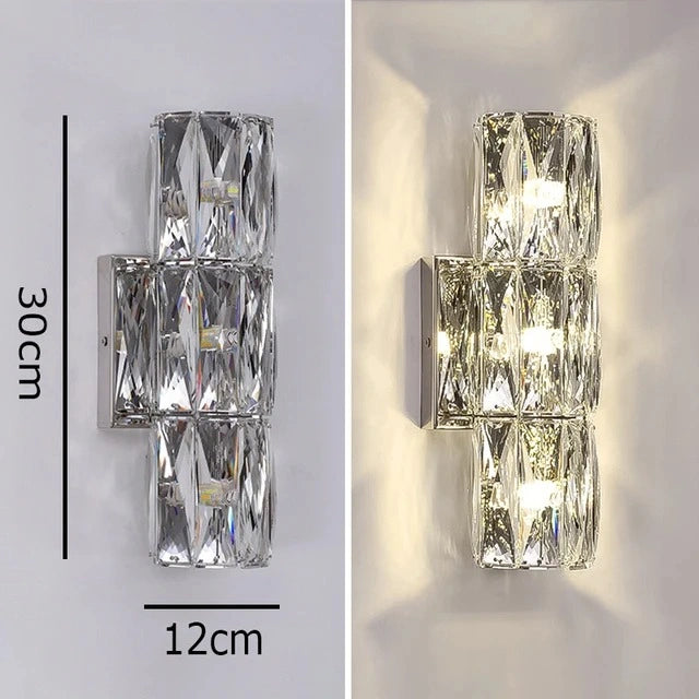Chrome Radiance Crystal Wall Lamp