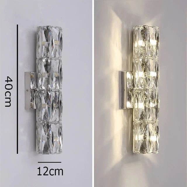 Chrome Radiance Crystal Wall Lamp