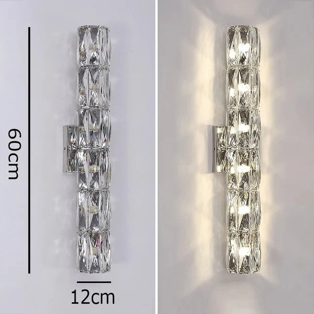 Chrome Radiance Crystal Wall Lamp