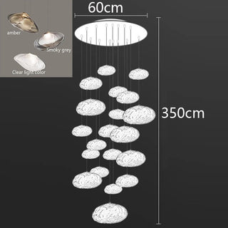 Golden Glow Cascade Glass Chandelier Modern  Ultra Slim LED Panel Lighting