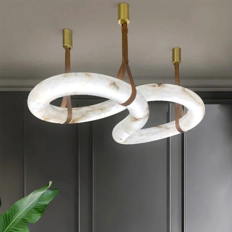 Zynella Alabaster Ring Pendant Chandelier