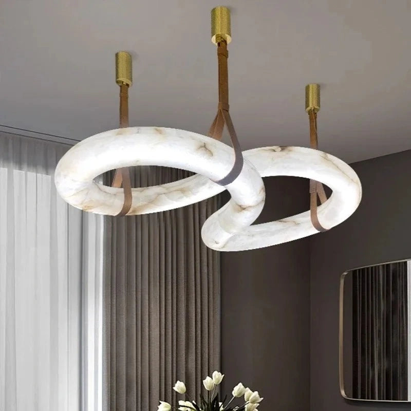 Zynella Alabaster Ring Pendant Chandelier