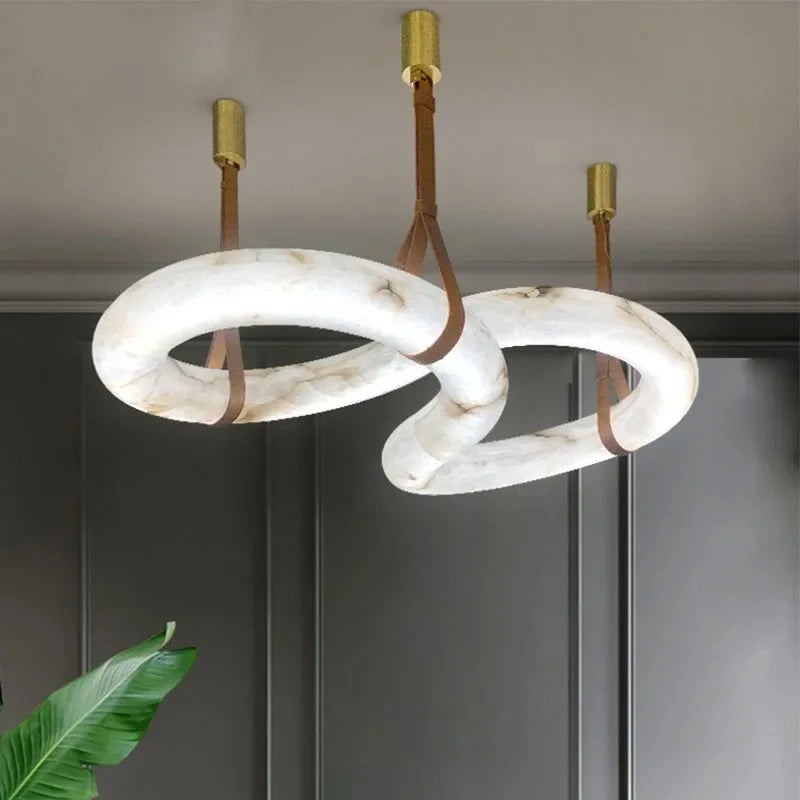 Zynella Alabaster Ring Pendant Chandelier