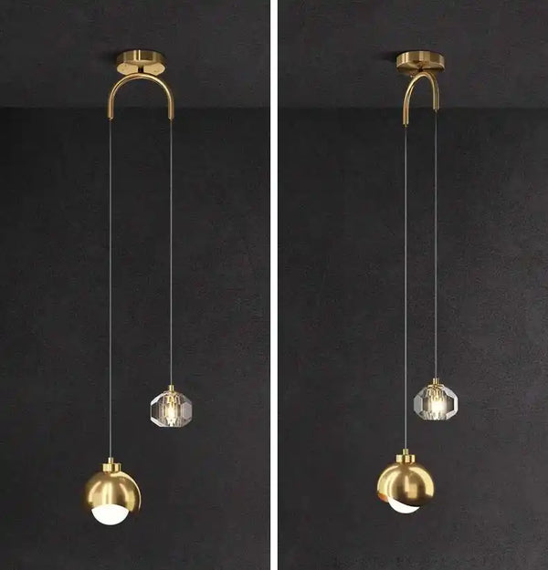 Zynella Gemini: Nordic Double-Head Crystal Pendant