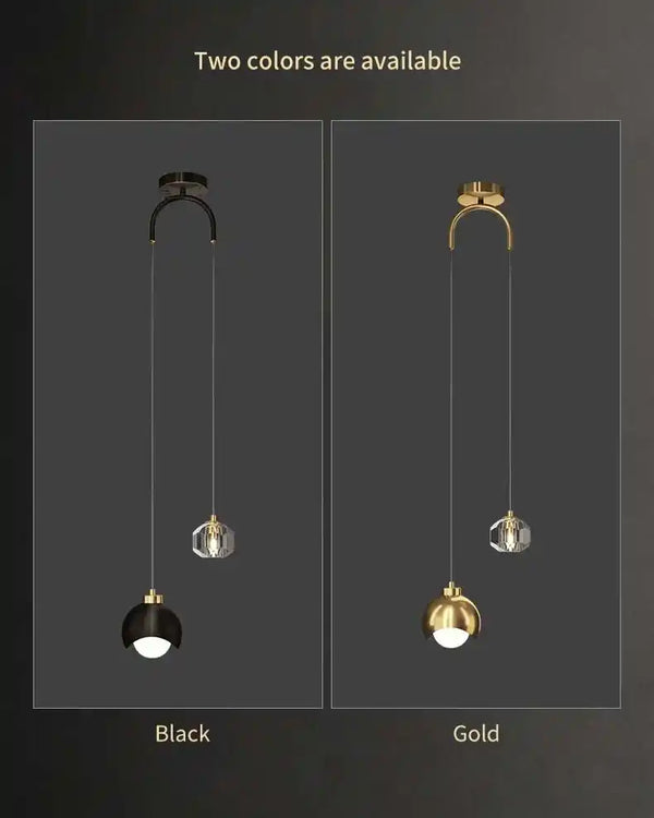 Zynella Gemini: Nordic Double-Head Crystal Pendant