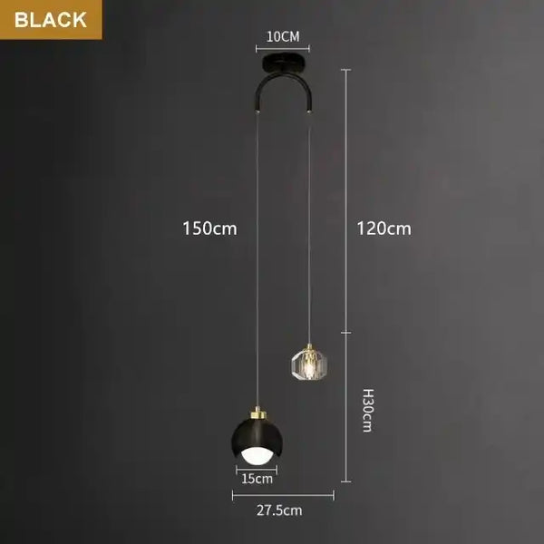 Zynella Gemini: Nordic Double-Head Crystal Pendant