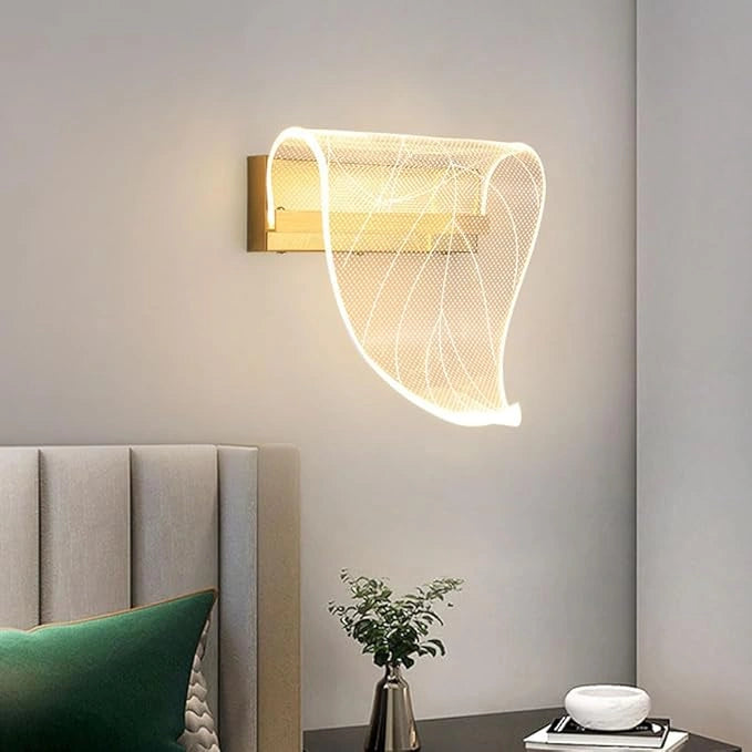 Zynella Modern Gold LED Acrylic Wall Lamp