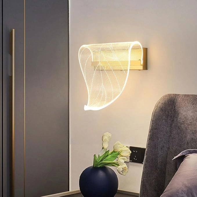 Zynella Modern Gold LED Acrylic Wall Lamp