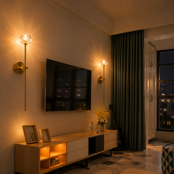 Ebony Crystal Classic Wall Lights