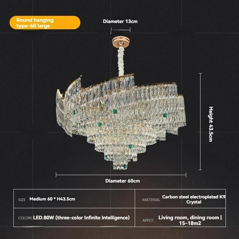 Zynella Luxury European Crystal Pendant Light