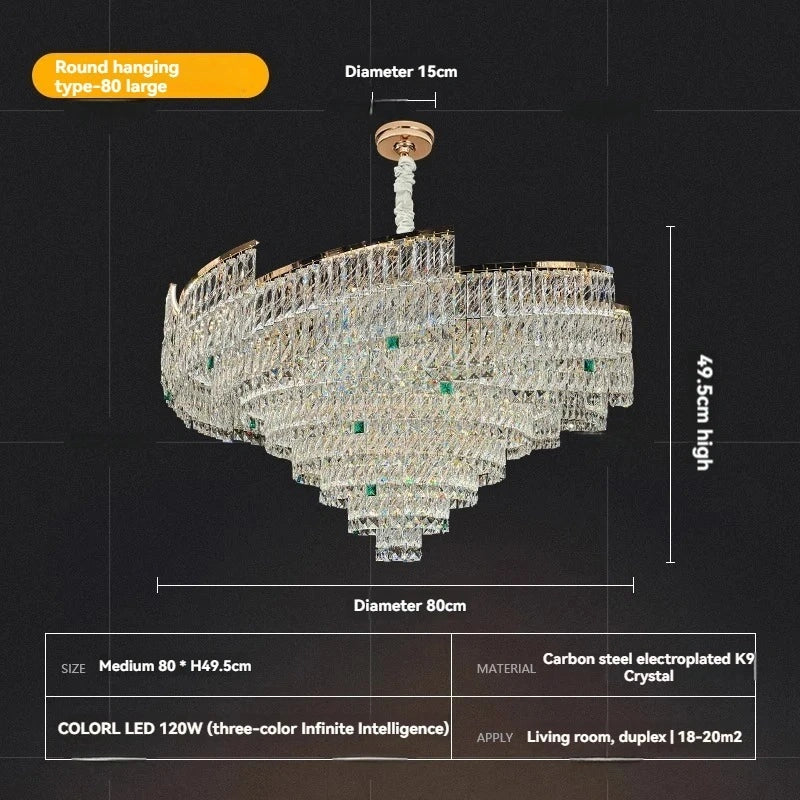 Zynella Luxury European Crystal Pendant Light