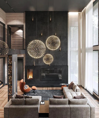 Zynella Firework Chandelier Modern  Sculptural Spiral LED Fixture