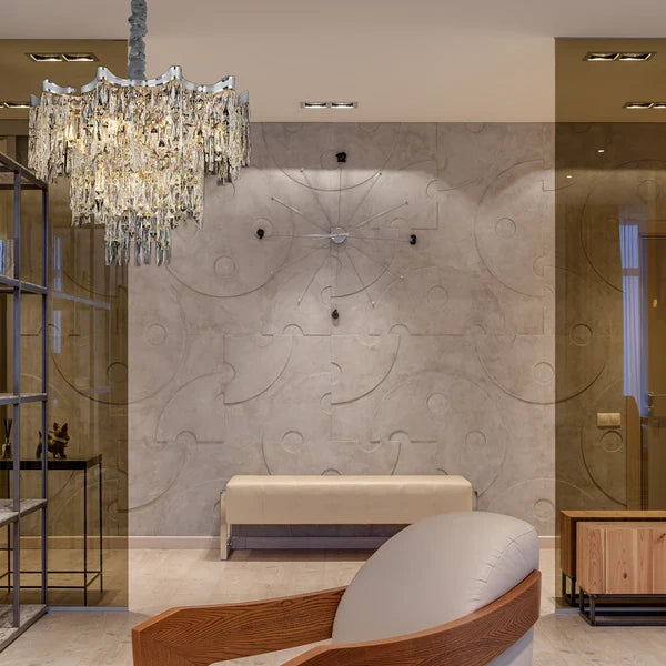 Zynella Elegant Crystal Pendant Light for Living & Dining Room