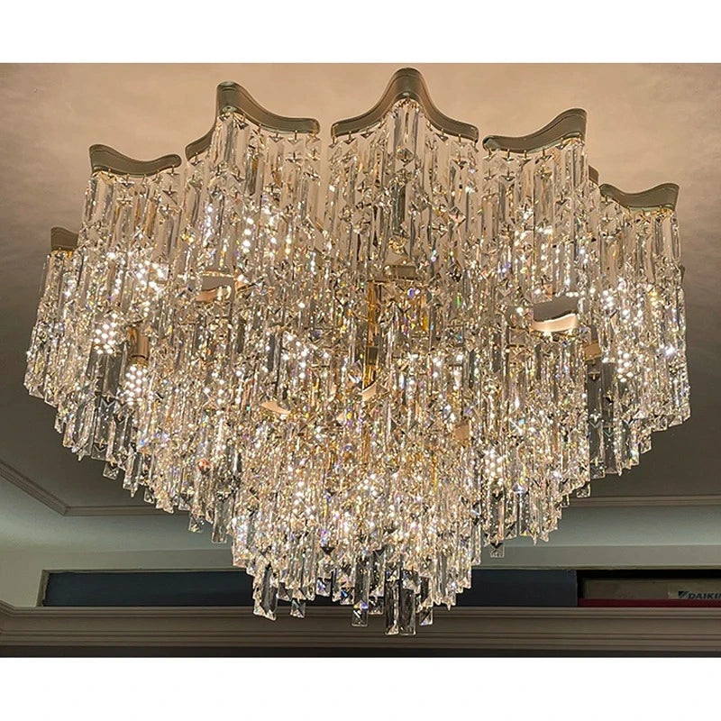 Zynella Elegant Crystal Pendant Light for Living & Dining Room