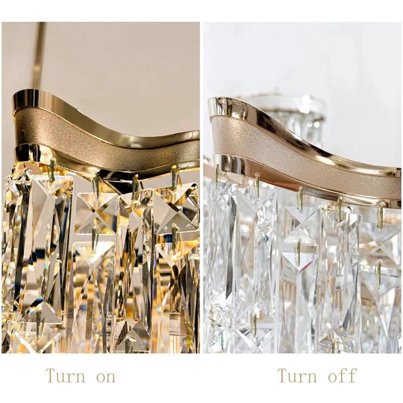 Zynella Elegant Crystal Pendant Light for Living & Dining Room