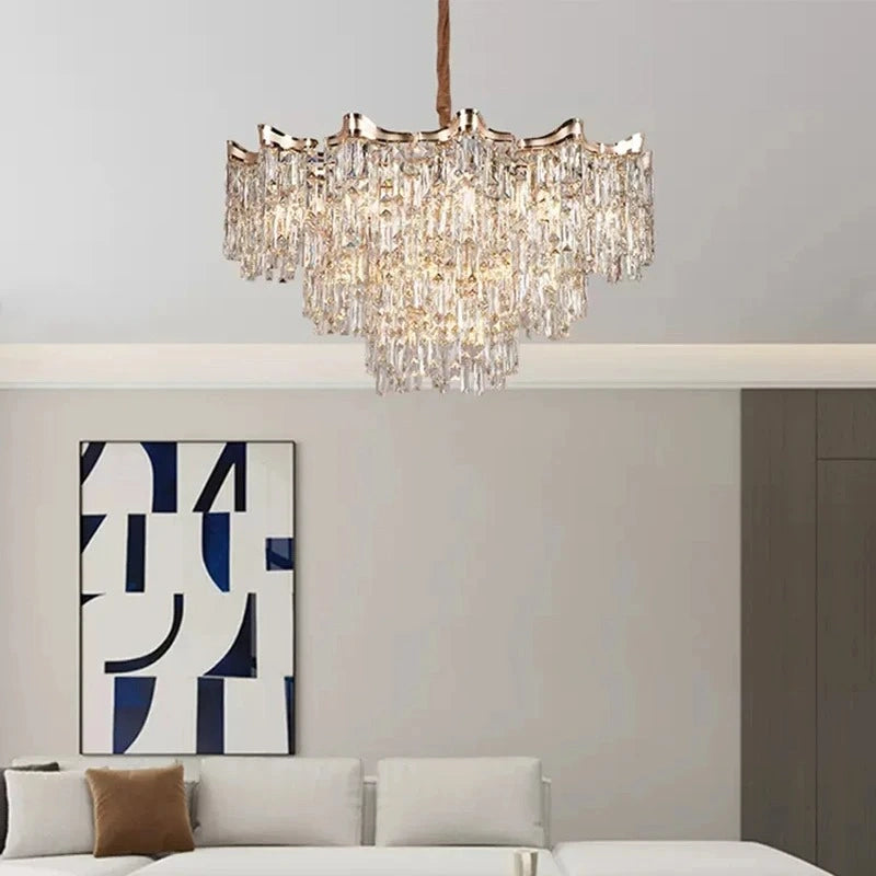 Zynella Elegant Crystal Pendant Light for Living & Dining Room