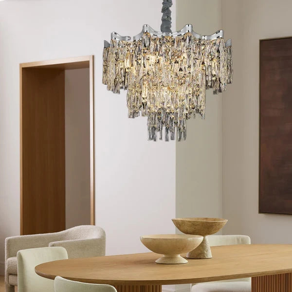 Zynella Elegant Crystal Pendant Light for Living & Dining Room