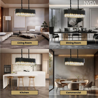 Serena Dining Chandelier Opulent Modern  Ultra Slim LED Panel Lighting