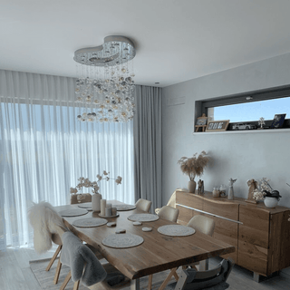 Marci Crystal Chandelier Modern  Minimalist Round Flush Mount