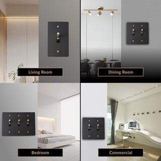 Retro Brass Panel Toggle Switch Luxurious Modern  Vintage Brass Accent Lighting