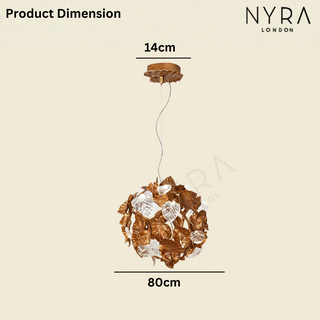 Winter Fern Artistic Tree Pendant Opulent Modern  Handcrafted Artisan Ceiling Light