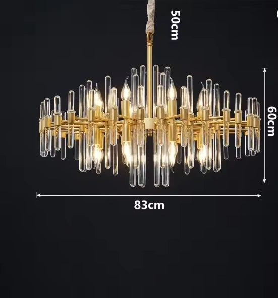 Zynella Luxury Gold Crystal LED Chandelier