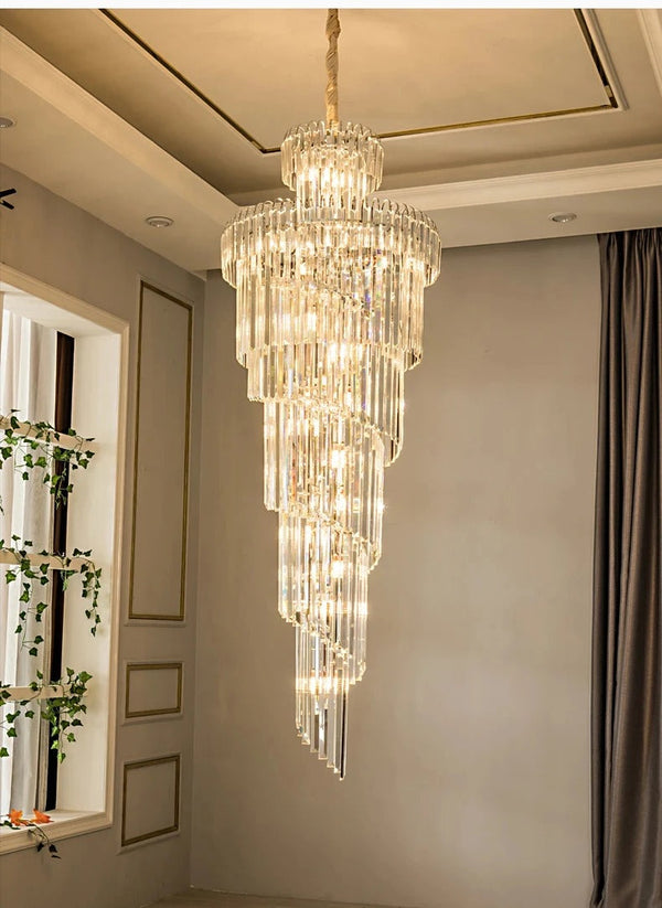 Elysian Glow Crystal Tower Modern  Chic Glass Globe Pendant - Zynella