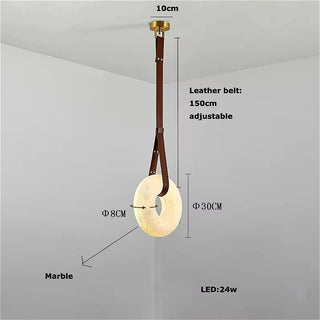 Leather Belt Marble Ring Pendant Modern  Luxury Marble Base Table Lamp
