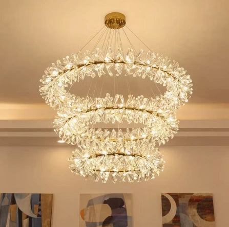 Zynella Nordic Flower Crystal LED Pendant Chandelier