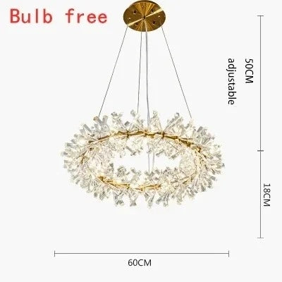 Zynella Nordic Flower Crystal LED Pendant Chandelier
