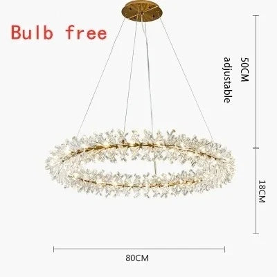 Zynella Nordic Flower Crystal LED Pendant Chandelier