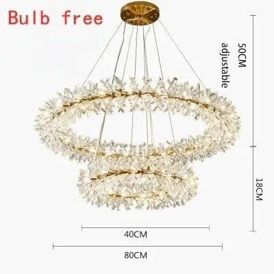 Zynella Nordic Flower Crystal LED Pendant Chandelier
